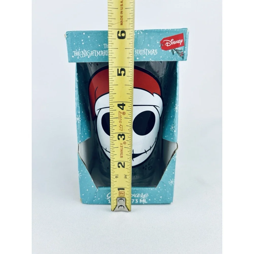 Disney Jack Skellington Christmas Santa Hat Drinking Glass 16 Oz Nightmare‎ Tim